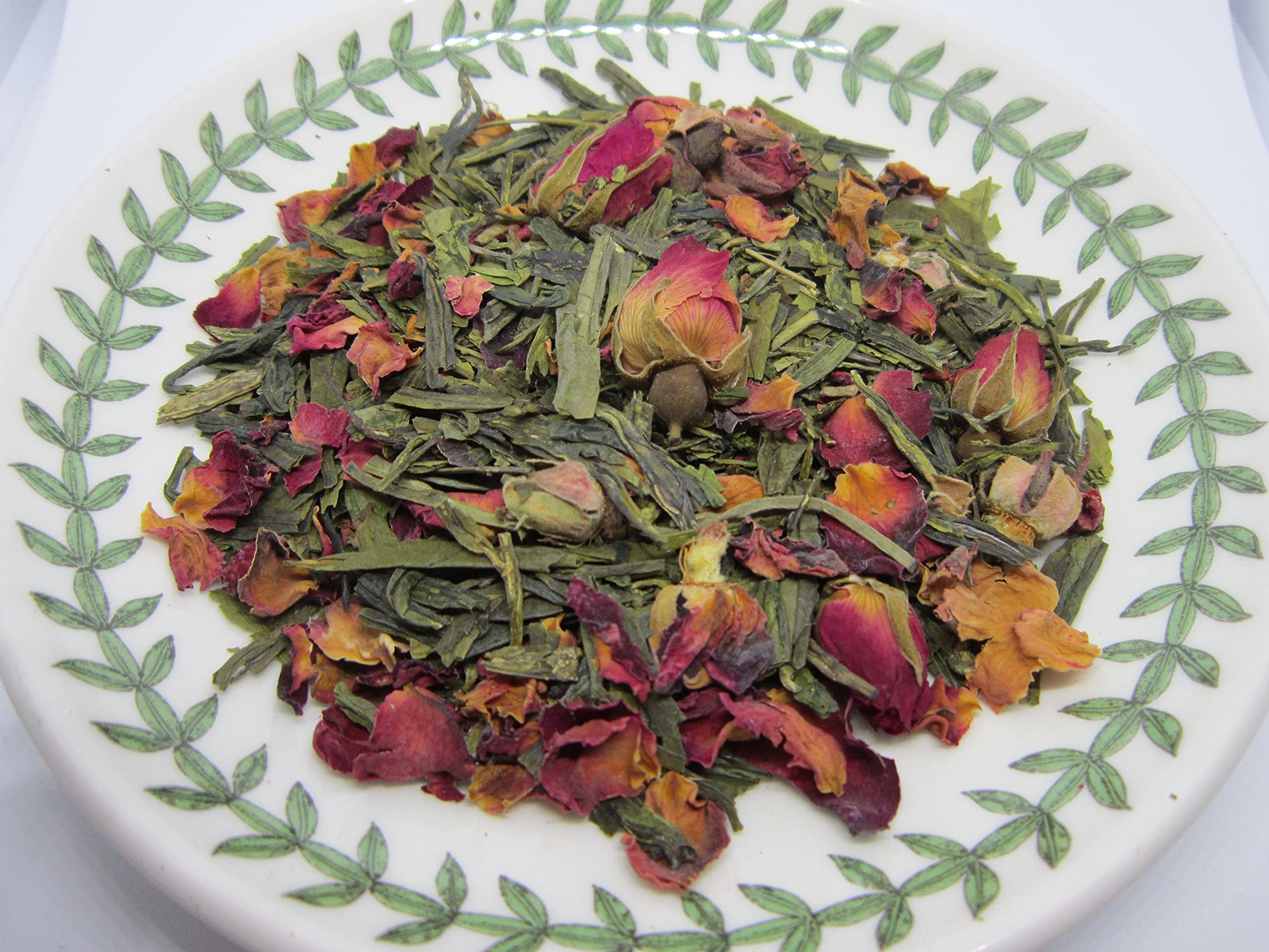 Premium Rose Green Tea Loose Leaf - Organic Green Tea with Natural Rose Petals, 4oz - Perfect for Relaxation, Afternoon Tea & Gift Giving