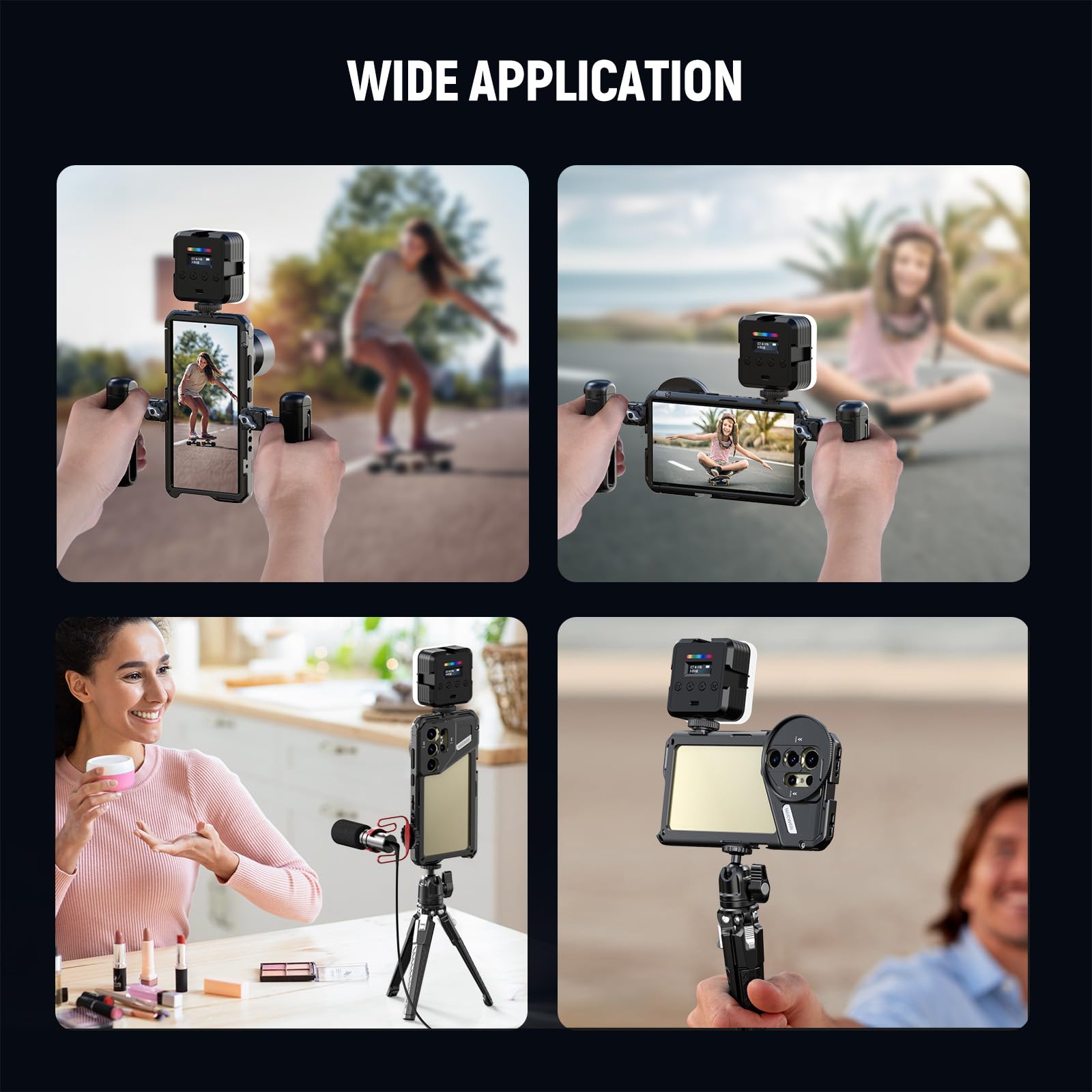 NEEWER PA042 S24 Ultra Phone Cage Video Rig Stabilizer Kit with Quick Release Handle, Bluetooth Shutter, 67mm Filter & Lens Adapters - Perfect for Smartphone Filmmaking, Vlogging, and Mobile Photography