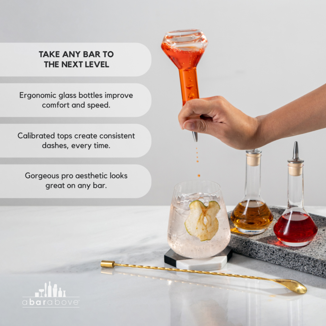 Premium Glass Bitters Bottles with Dropper - Essential for Cocktails, Mocktails & Home Bar Mixing - Perfect for Bartenders & DIY Drink Enthusiasts