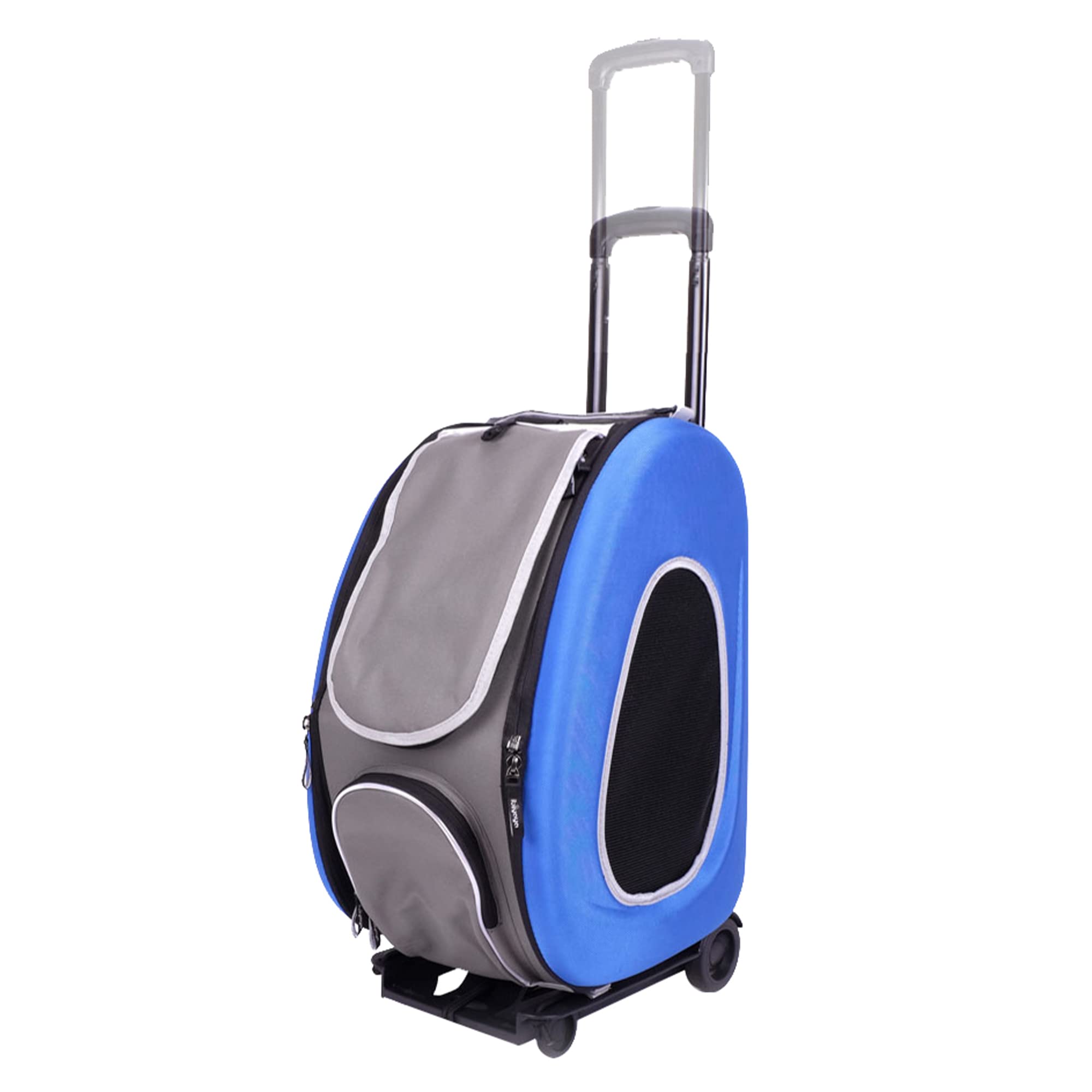 iBiyaya 5-in-1 Convertible Pet Carrier & Stroller for Small Dogs & Cats Under 16lbs - Foldable Travel Carrier, Lightweight Stroller Combo - Perfect for Vet Visits, Shopping & Outdoor Adventures (Blue)