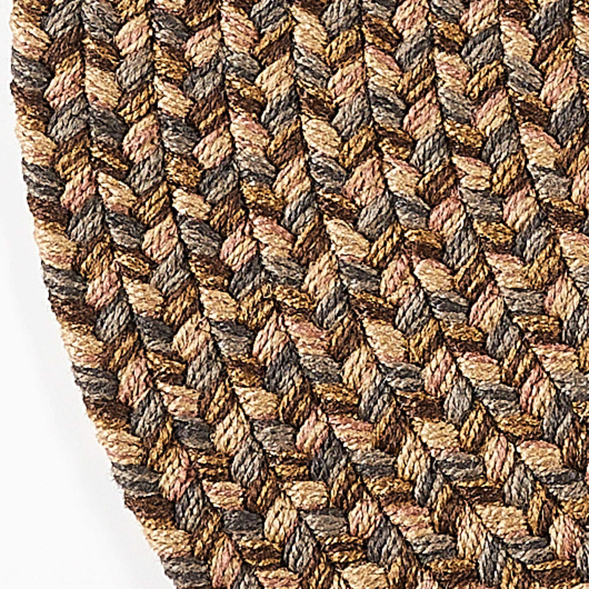 Sanibel Braided Area Rug 5' x 8' Oval - All-Weather Indoor/Outdoor Rug, Classic American-Made Jute Carpet in Brown - Perfect for Living Room, Patio or Bedroom Decor