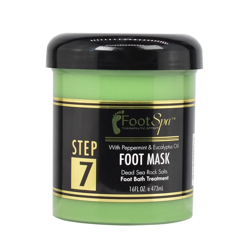 Refreshing Peppermint & Eucalyptus Foot Spa Cream Mask - 16 Oz Hydrating Pedicure Treatment with Hyaluronic Acid & Amino Acids - Deep Moisturizer for Tired Feet & Cracked Heels - Perfect for Post-Workout Recovery & At-Home Spa Days