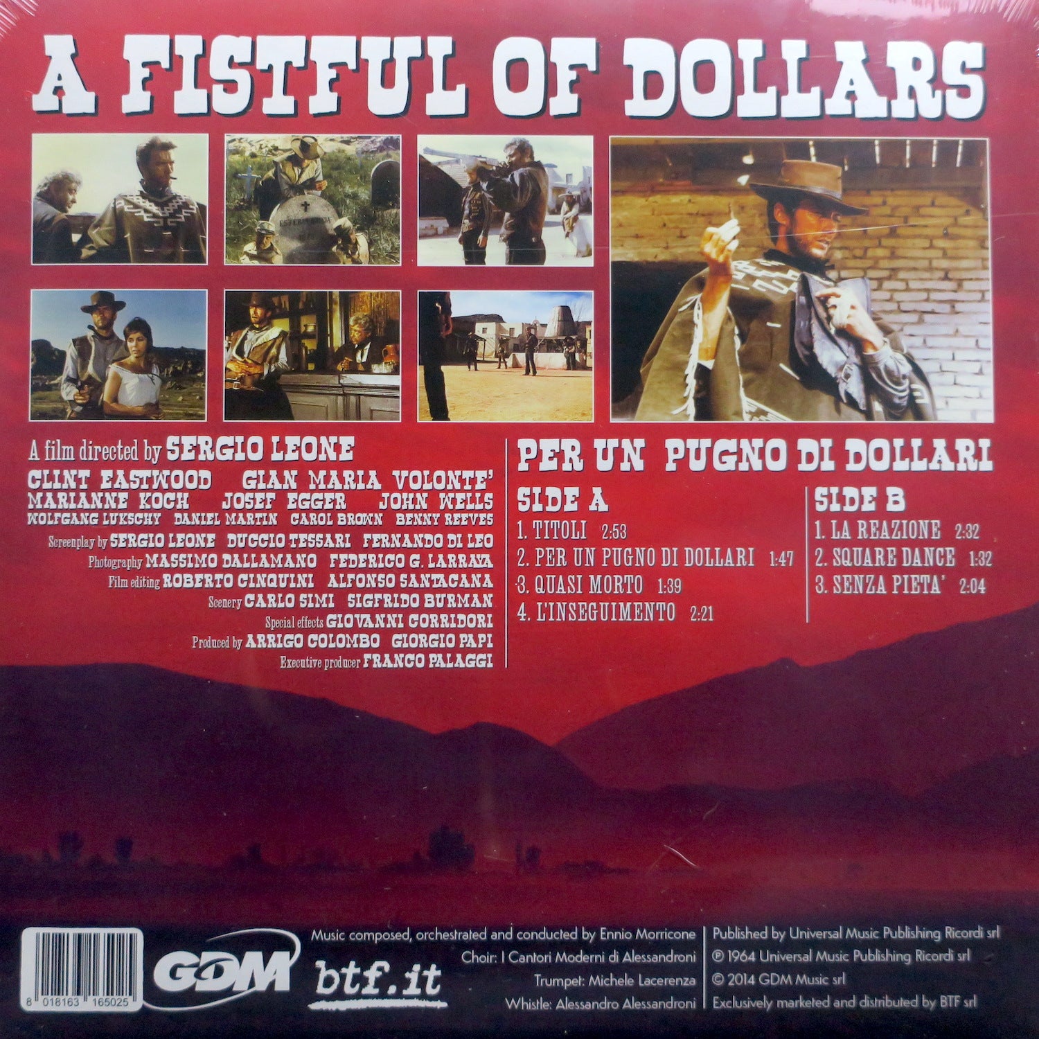 Ennio Morricone A Fistful of Dollars Original Soundtrack - Limited Edition Red Vinyl LP Record | Western Movie Music for Collectors & Film Buffs | Perfect for Home Theater & Vinyl Enthusiasts