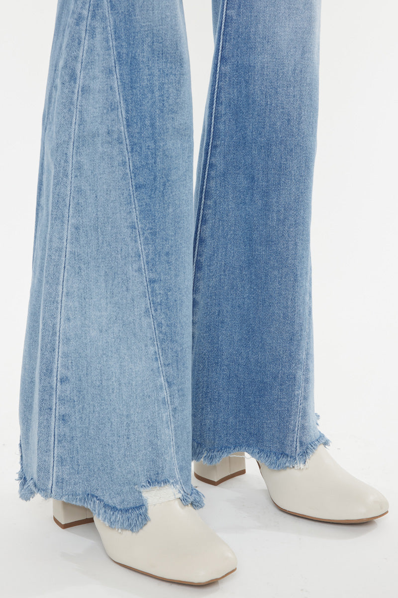 Rosecrans Mid Rise Flare Jeans for Women - Vintage Inspired Stretch Denim Pants - Perfect for Casual Outfits & 70s Style Fashion
