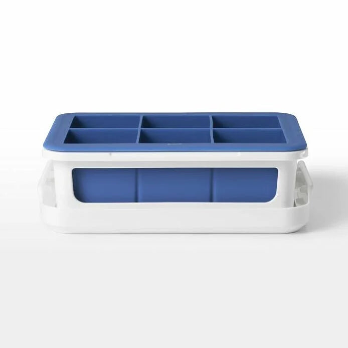 Premium Silicone Ice Cube Tray with Lid - Extra Large 2 Inch Square Ice Cubes for Whiskey, Cocktails & Cold Drinks - BPA Free, Flexible & Durable for Home Bars & Parties