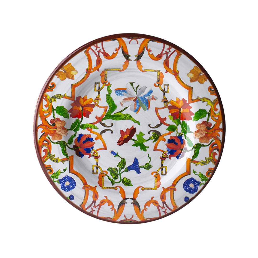 Firenze Melamine Salad Plate - White, Durable & Lightweight Dinnerware for Outdoor Picnics, BBQs, and Everyday Use
