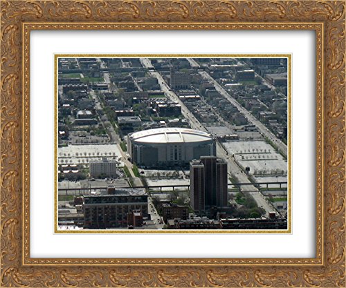 United Center 2X Matted 24x20 Gold Ornate Framed Stadium Series Art Print - Perfect for Sports Memorabilia, Man Cave Decor & Chicago Blackhawks Fan Gifts