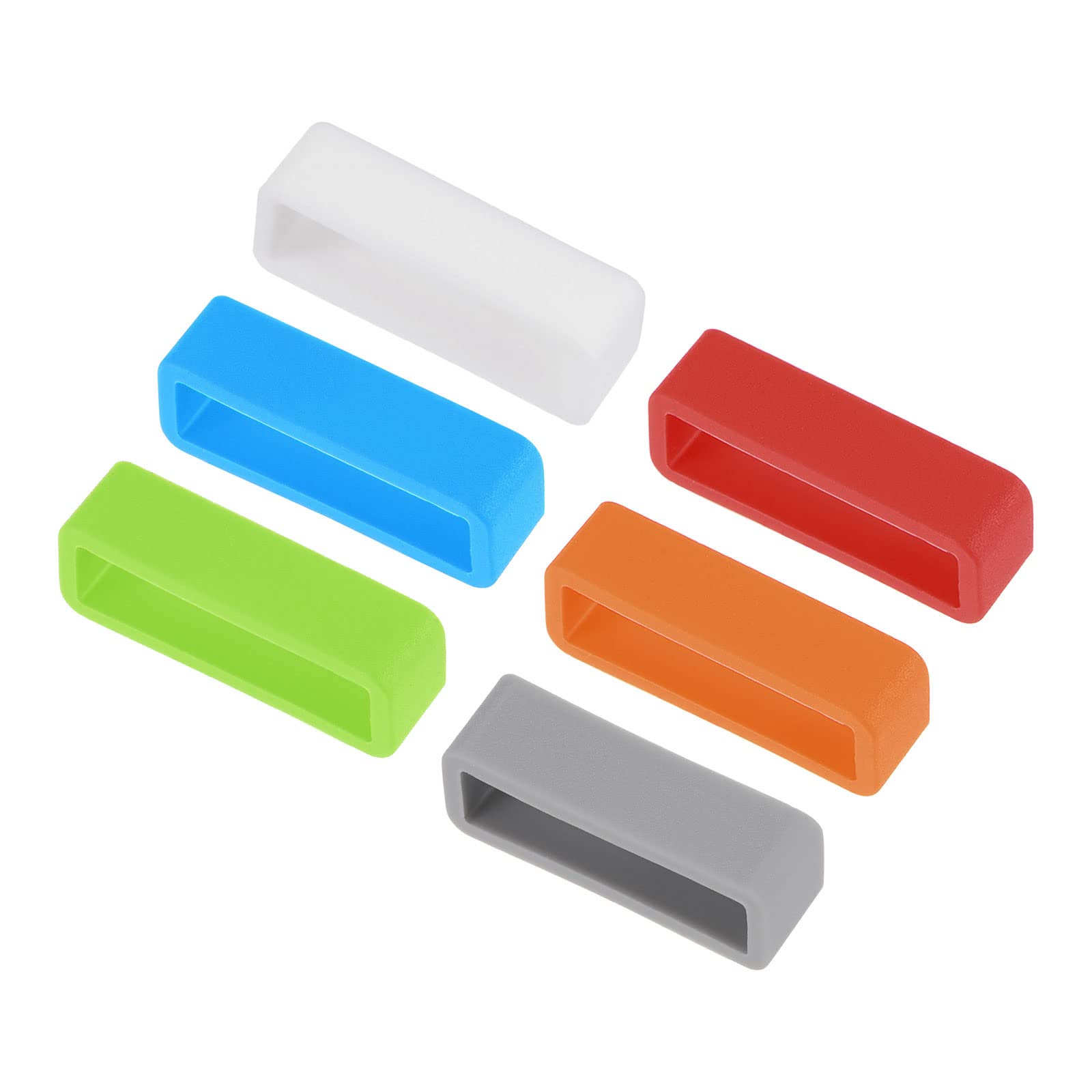 uxcell 24mm Watch Strap Holder Loop - 6 Pack Silicone Replacement Fastener Rings for Watch Band, Durable Rubber Retainer Clips, Secure Fit for Sports, Fitness & Everyday Use