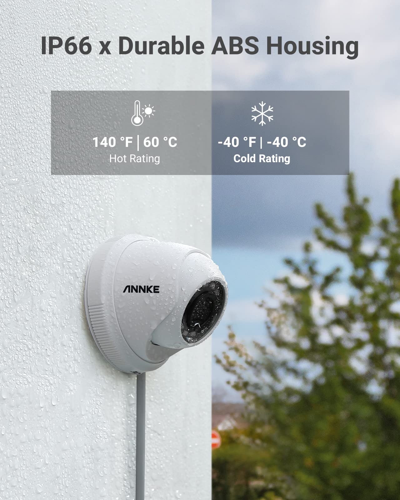ANNKE Y200 1080P HD TVI Security Dome Camera - IP66 Weatherproof Outdoor CCTV with IR Night Vision for Home & Business Surveillance | 24/7 Monitoring, Night Security, Parking Lot Protection