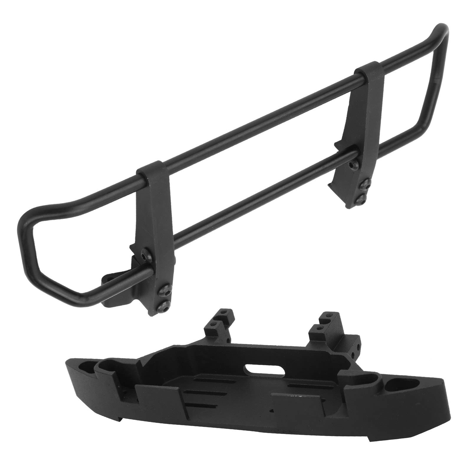 Universal 1/10 Scale RC Crawler Metal Front Bumper - Heavy Duty Black Off-Road Bumper for Traxxas, Axial & 1/10 RC Cars | Perfect for Rock Crawling, Trail Riding & Off-Road Adventures
