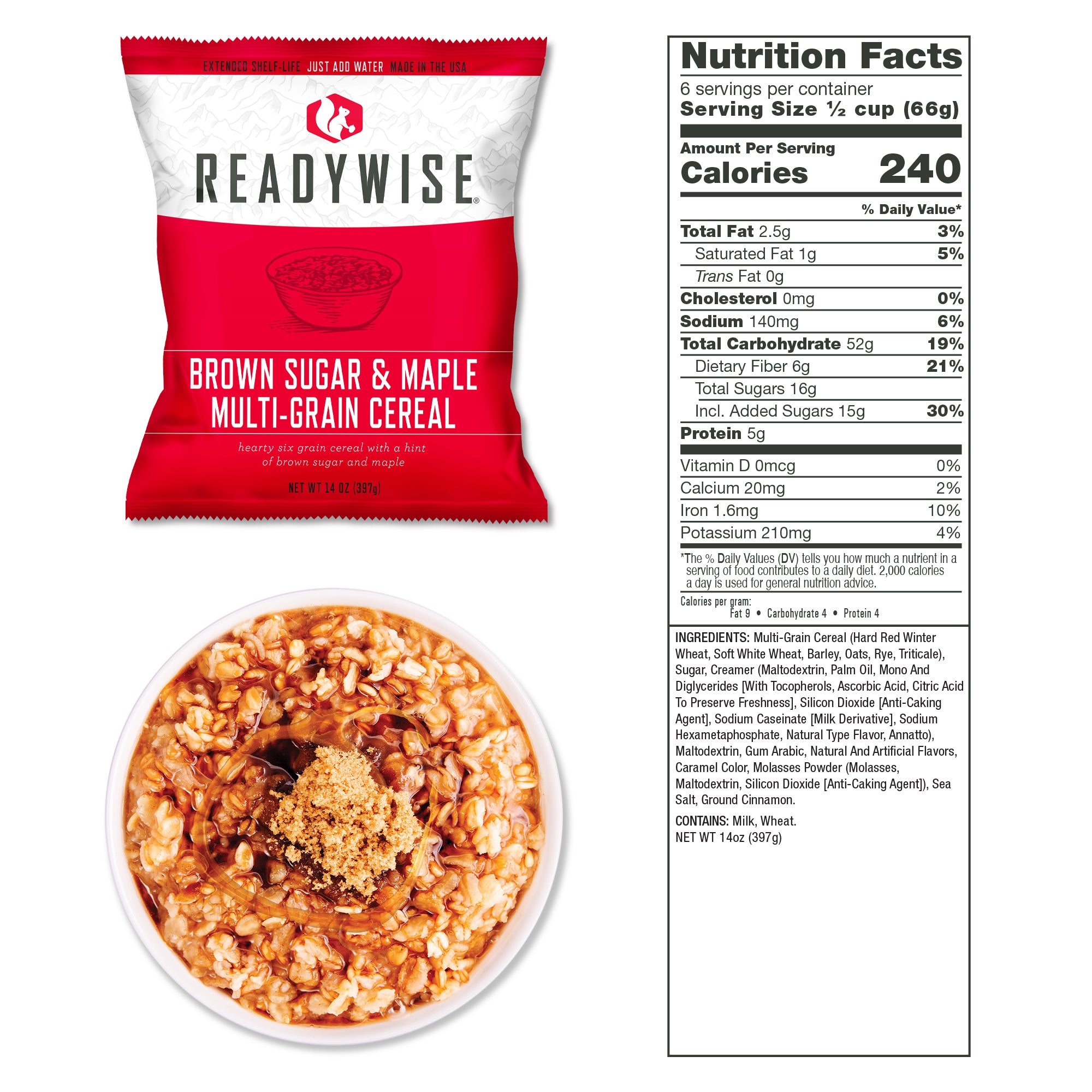 ReadyWise 120 Serving Emergency Food Bucket - Breakfast Variety Pack for Camping, Hiking & Disaster Preparedness | Long Shelf Life, Easy Grab & Go Meals