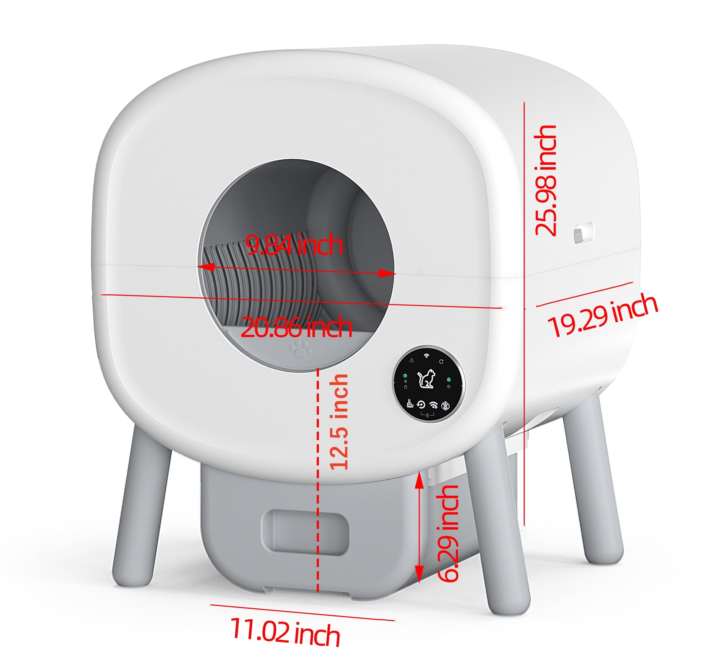 Self-Cleaning Cat Litter Box with Double Safety Protection - 100L Automatic Litter Box Robot for Multiple Cats - Large Electric Kitty Litter Box with APP Control, Odor-Free Design - Includes Liner, Litter Mat & Deodorizing Box - Perfect for Busy Pet Owners & Multi-Cat Households