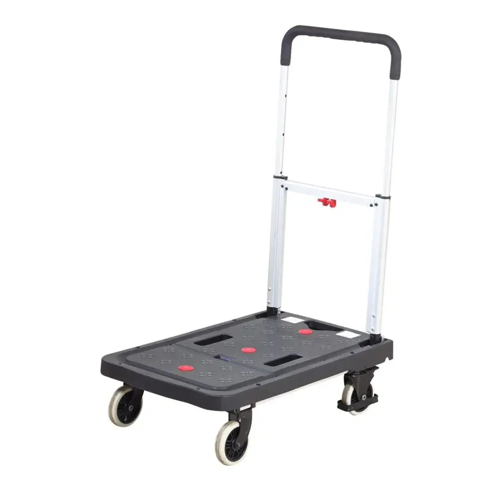 Foldable Platform Trolley Cart with Wheels - Heavy Duty Utility Wagon for Moving, Warehouse, Garage & Home Organization