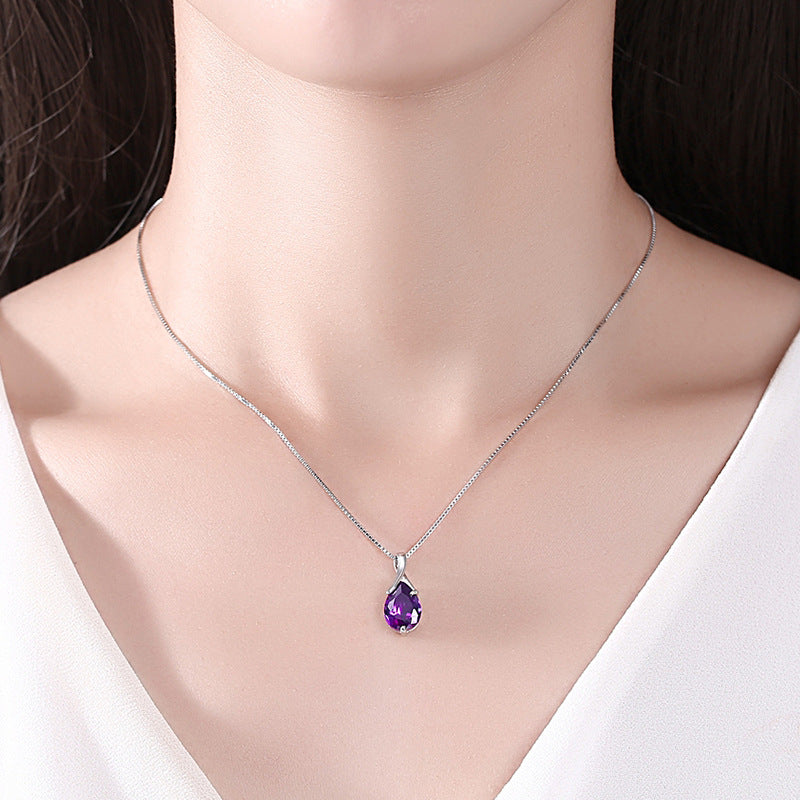 925 Sterling Silver Vintage Amethyst Pendant Necklace for Women - Elegant Jewelry Gift for Birthday, Anniversary & Special Occasions