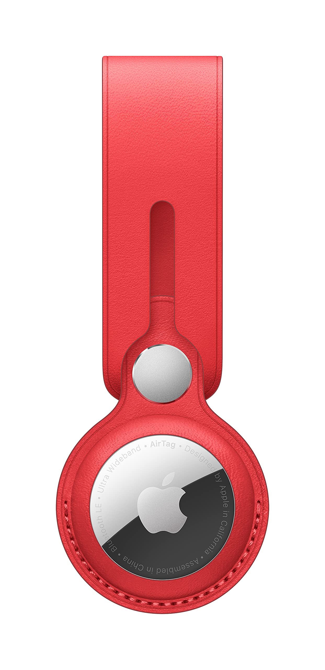 Apple AirTag Leather Loop - (Product) RED | Premium Leather Key Finder for iPhone | Perfect for Keys, Wallets & Luggage Tracking