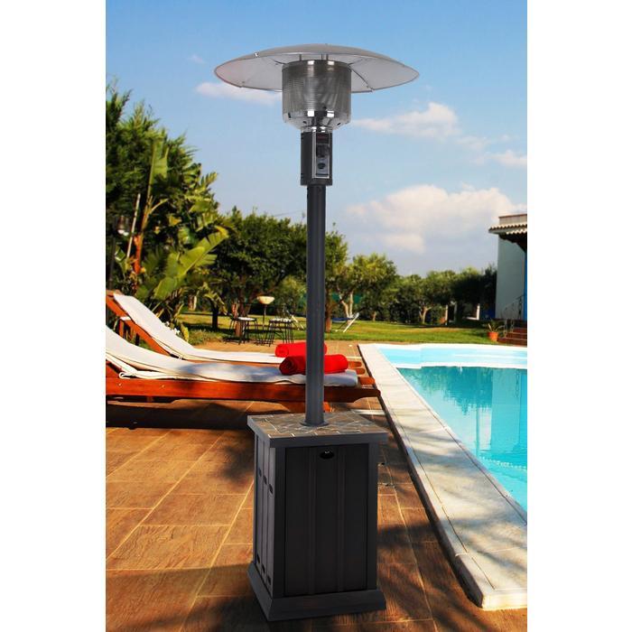 Amuri 1500W (Shinerich) Outdoor Propane Patio Heater with Table - Perfect for Backyard, Deck, Garden, and Restaurant Heating