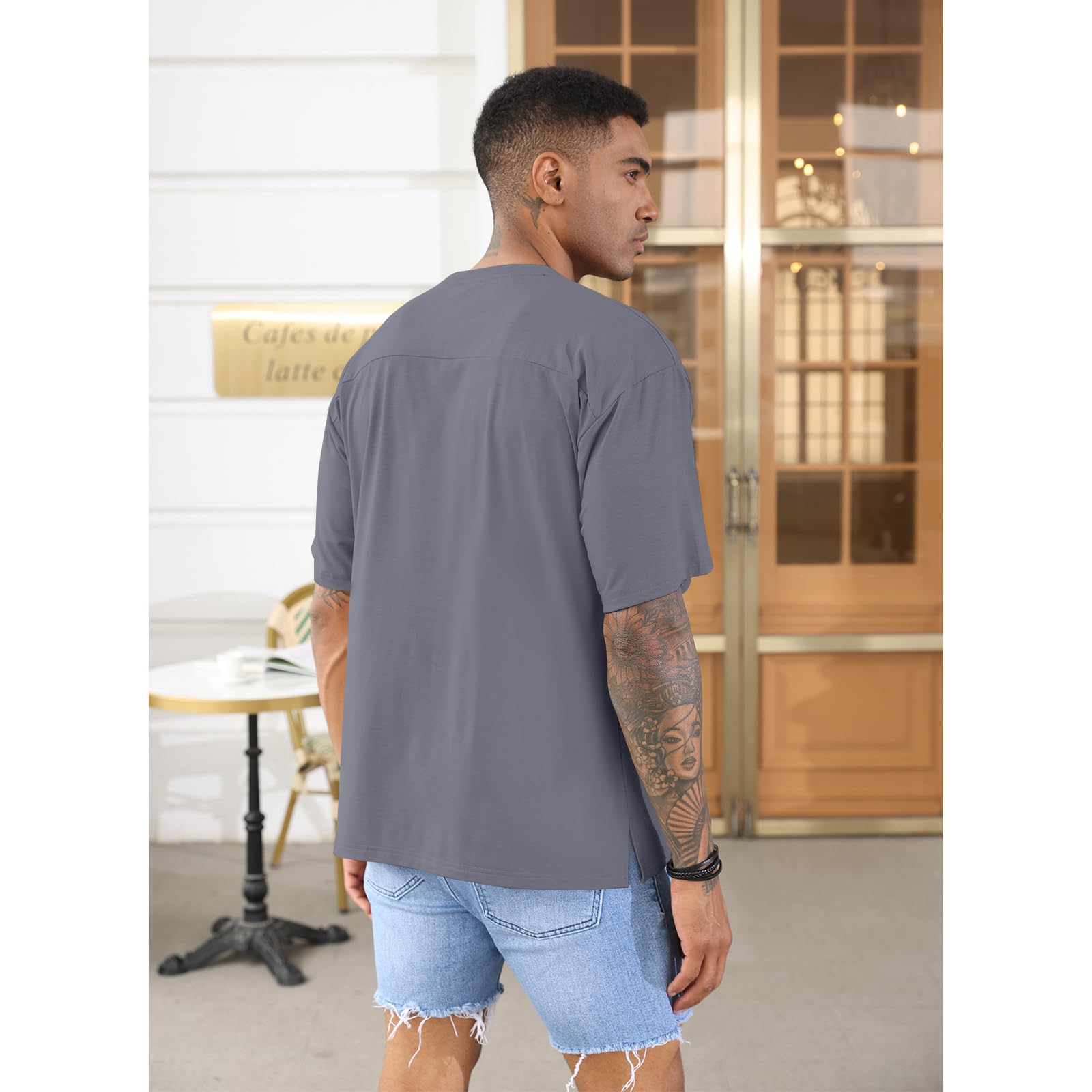 Men's Oversized Workout T-Shirts - Lightweight Quick Dry Short Sleeve Crew Neck Athletic Tee - Loose Fit Gym Shirts for Running, Training & Casual Wear