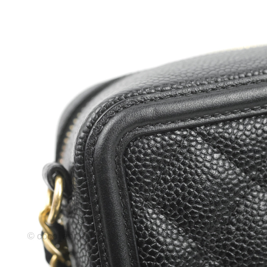 Chanel CC Filigree Vanity Clutch With Chain - Caviar Black Leather & Aged Gold Hardware - Luxury Evening Bag for Women, Perfect for Parties, Weddings & Special Occasions