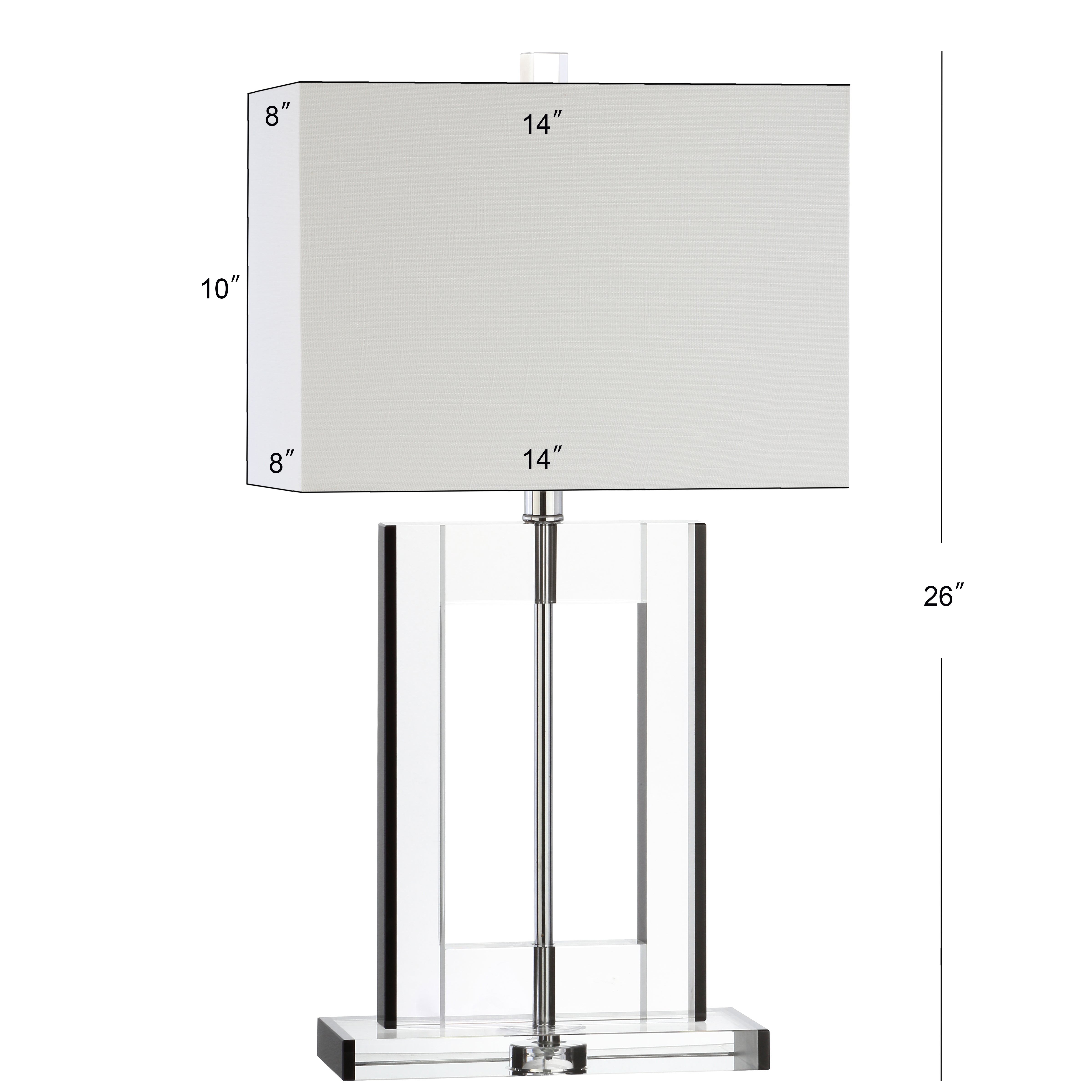 Elegant Parish 26 Crystal LED Table Lamp - Modern Home & Office Lighting for Bedroom, Living Room, Dining Room Decor