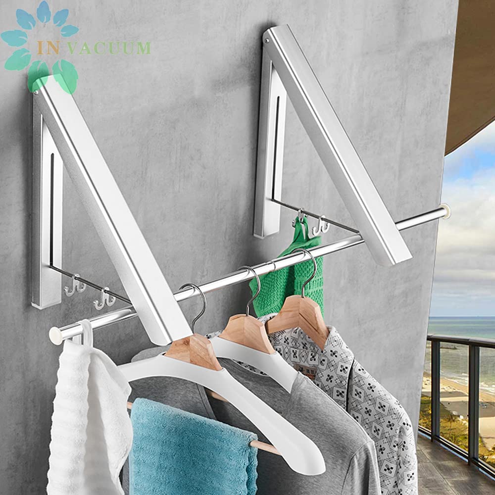 Foldable Indoor Clothes Drying Rack - Space Saving Aluminum Laundry Drying Rack with Rod for Closet, Apartment & Small Spaces (2 Pack, Silver) - Perfect for Drying Delicates, Baby Clothes & Small Loads in Tight Spaces