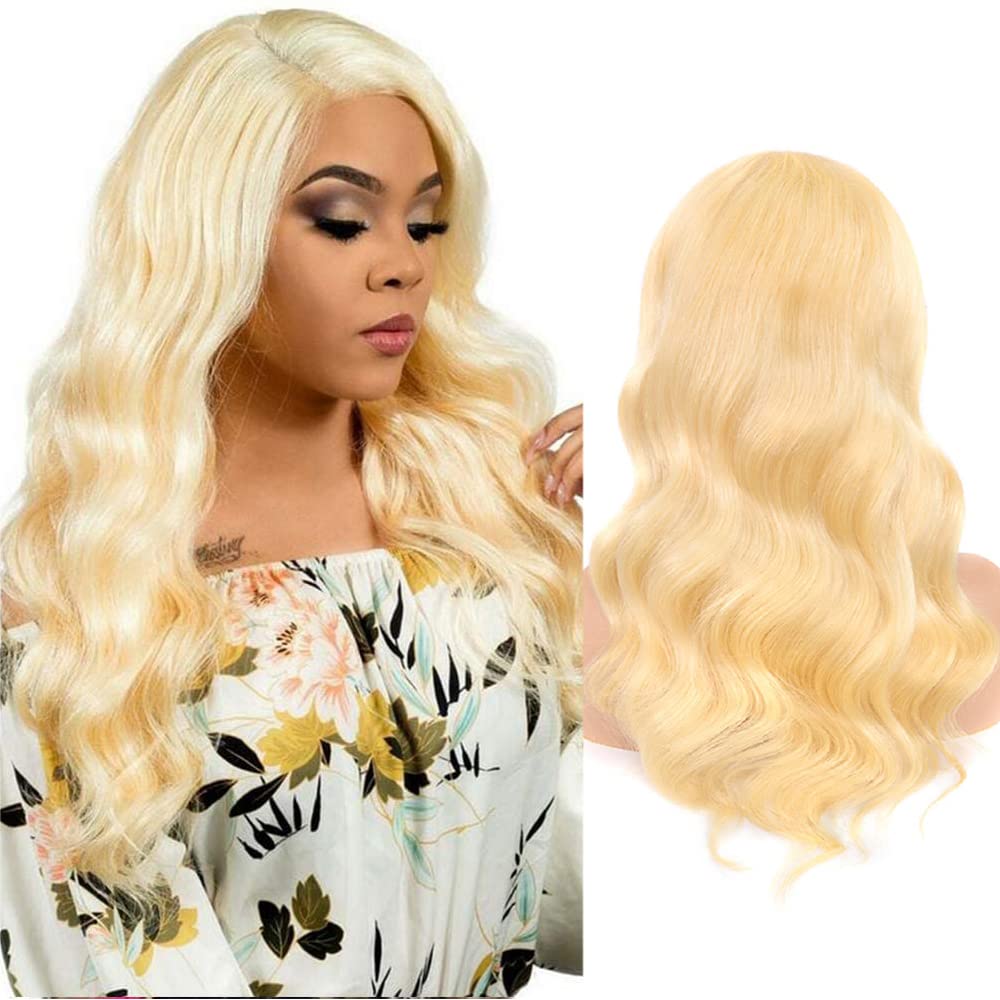 613 Blonde Body Wave Human Hair Lace Front Wig - 13x4 Transparent Lace with Baby Hair & Pre-Plucked Hairline - 180% Density 28