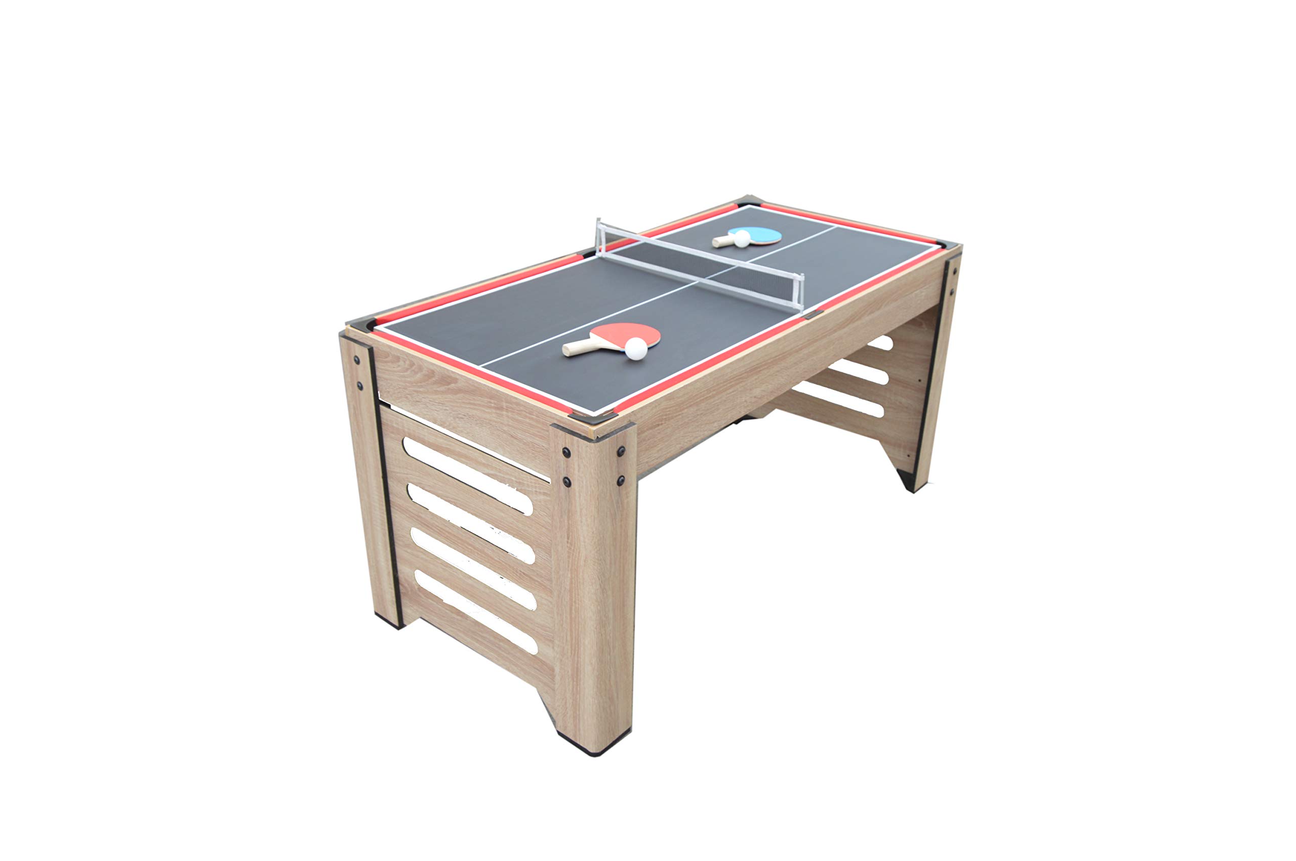 Hathaway Madison 54-inch 6-in-1 Multi-Game Table with Billiards, Foosball, Air Hockey, Table Tennis, Shuffleboard & Bowling - Perfect for Family Game Rooms, Basements & Entertainment Spaces