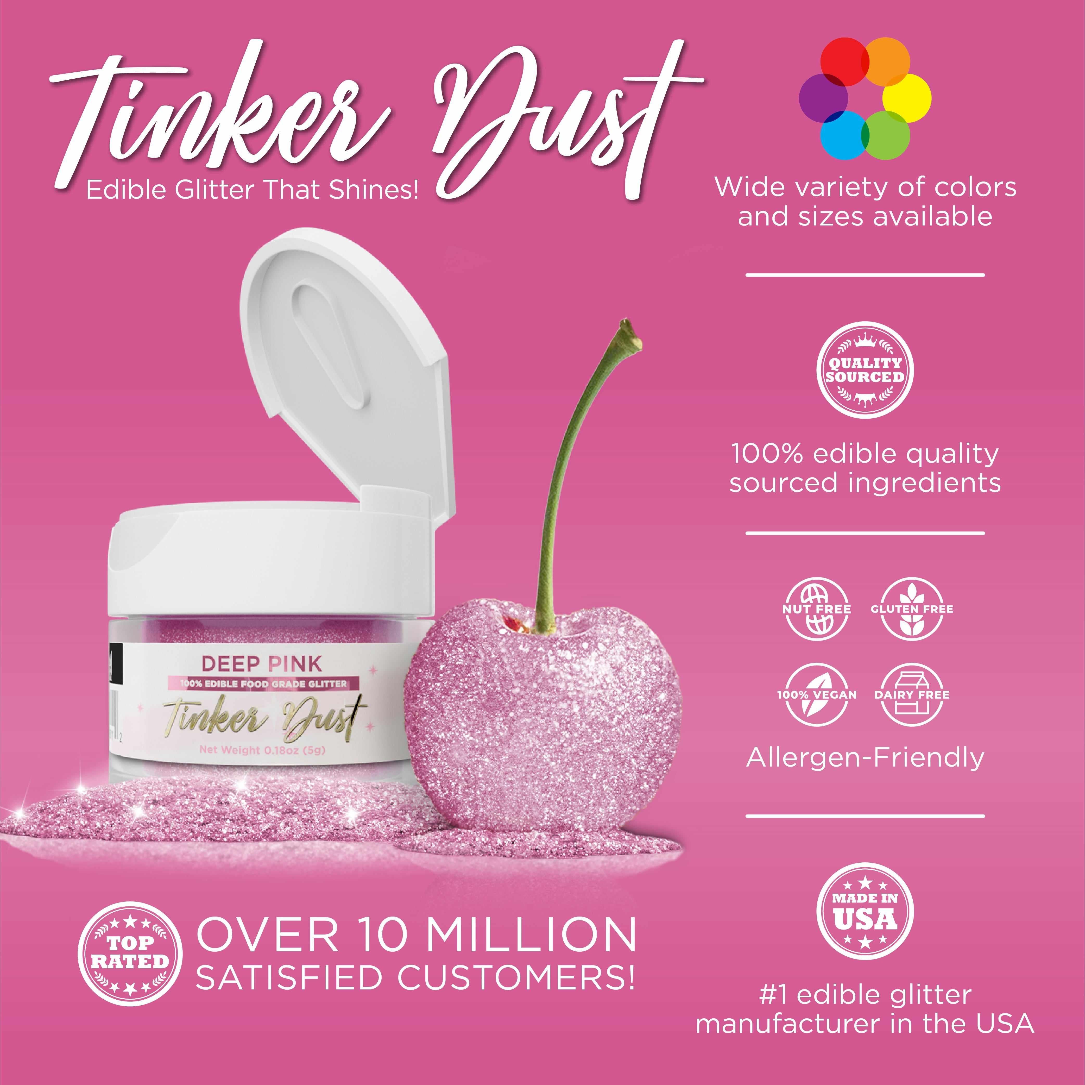 Deep Pink Tinker Dust® Glitter for Crafts & DIY Projects | Premium Private Label Cosmetic Glitter | Perfect for Nail Art, Body Makeup, and Party Decorations
