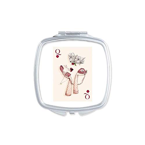 DIYthinker Heart Q Pattern Mirror Playing Cards - Portable Compact Pocket Makeup Mirror with Double Sided Glass for Travel, Cosmetics & Gifts