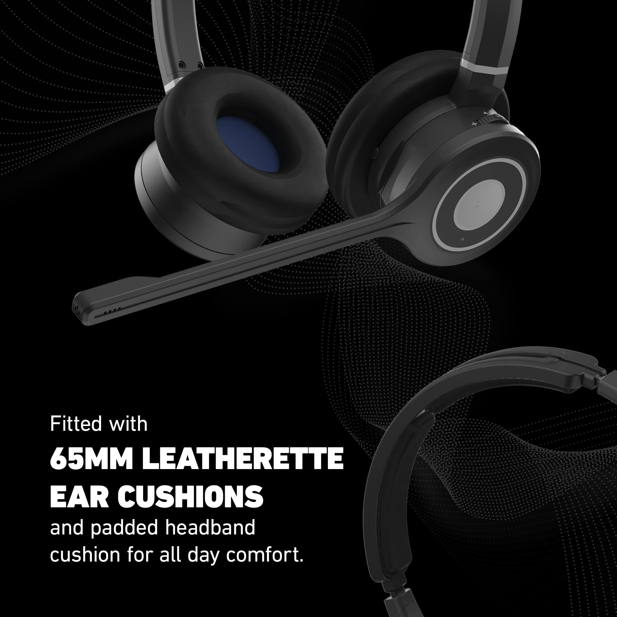 Discover Adapt 30 Wireless DECT Headset with Noise-Canceling Mic | Comfortable Computer & Office Phone Headset | Interchangeable Headband Design | Perfect for Call Centers, Remote Work & Business Communications