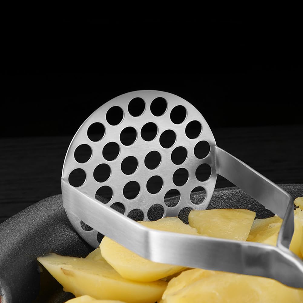 Stainless Steel Potato Masher - Heavy Duty 12 Inch Metal Masher for Potatoes, Avocados, Vegetables & Meat - Dishwasher Safe Kitchen Tool for Perfect Mashed Potatoes - Ideal for Home Cooking, Restaurants & Meal Prep