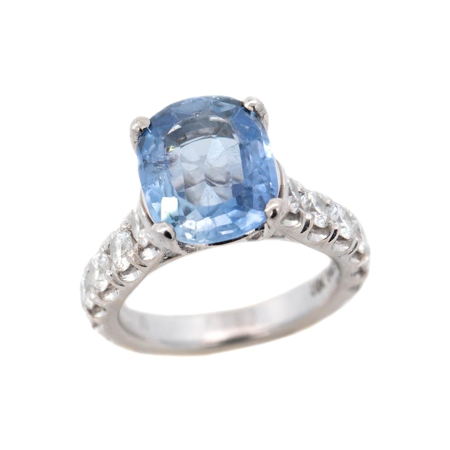 18K Gold GIA Certified Sapphire and Diamond Ring - 3.67ct Vintage Estate Jewelry for Women | Perfect for Engagement, Anniversary & Special Occasions