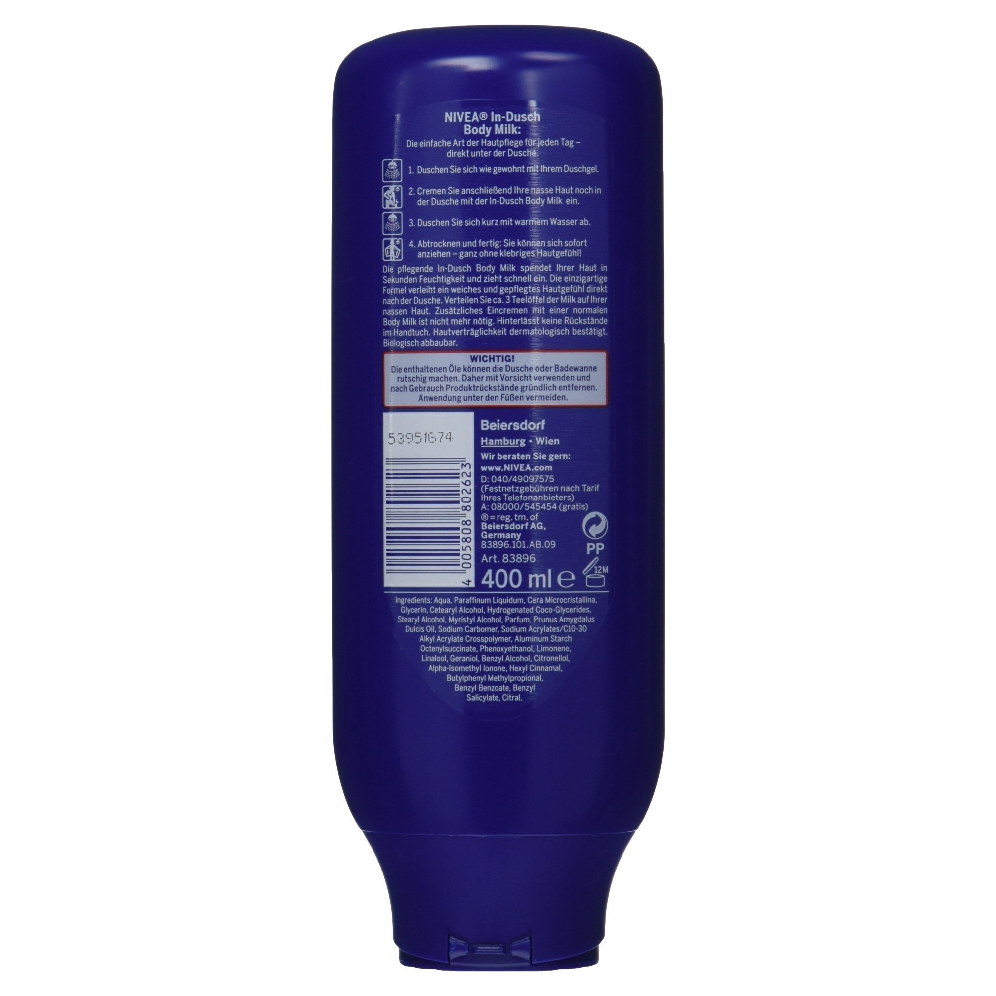 NIVEA Shower Body Milk - 400ml Hydrating Moisturizer for Dry Skin | Post-Shower & Bath Skincare Routine