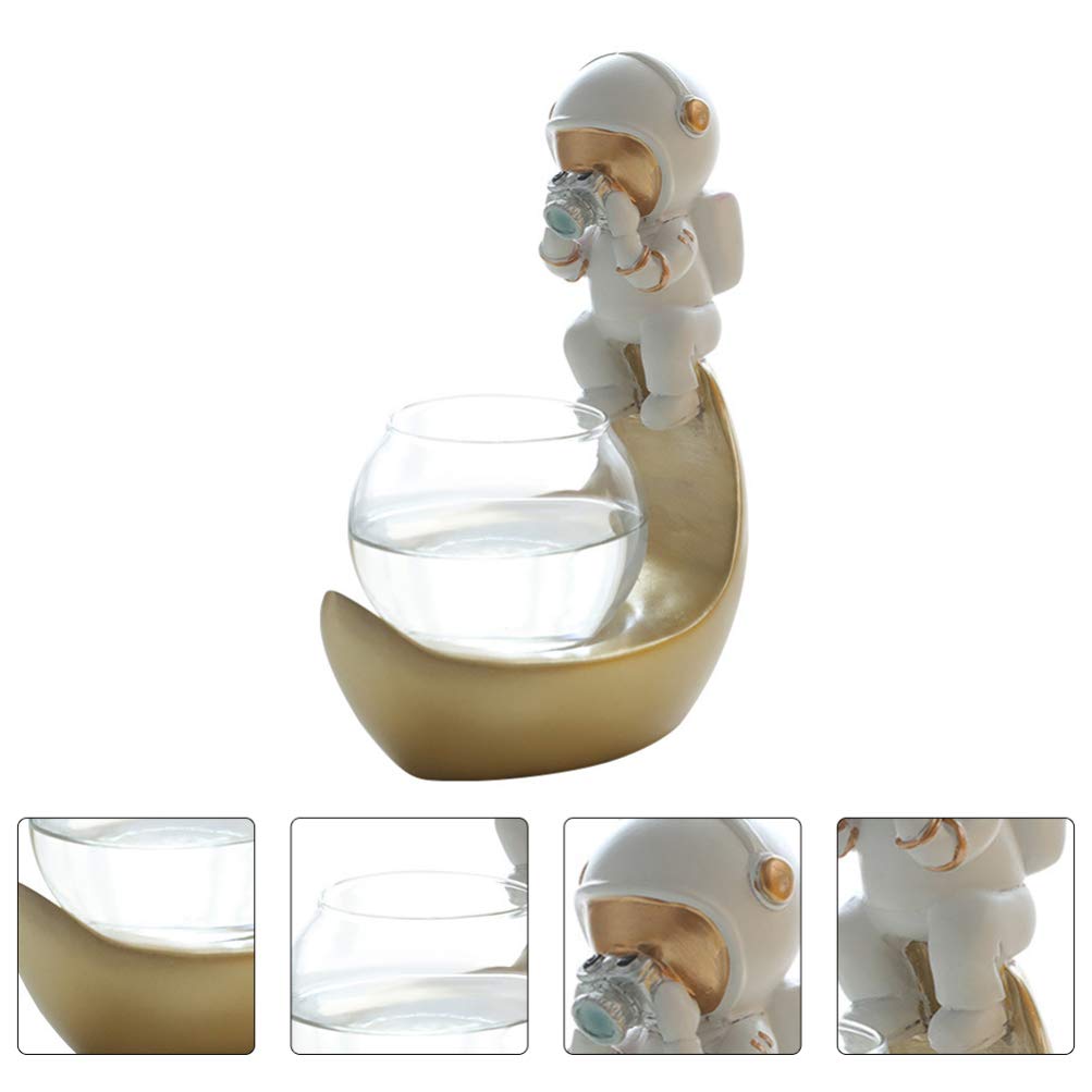 Astronaut Hydroponic Plant Pot - Glass Desk Decor for Home & Office