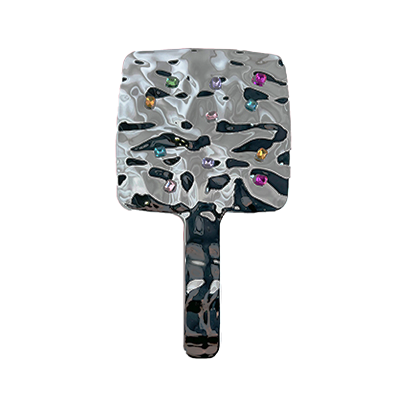 TODAY MOOD 'Runaway Princess' Gemstone Handheld Makeup Mirror - Portable Vanity Mirror with Jewel Accents for Travel, Home & Bridal Makeup