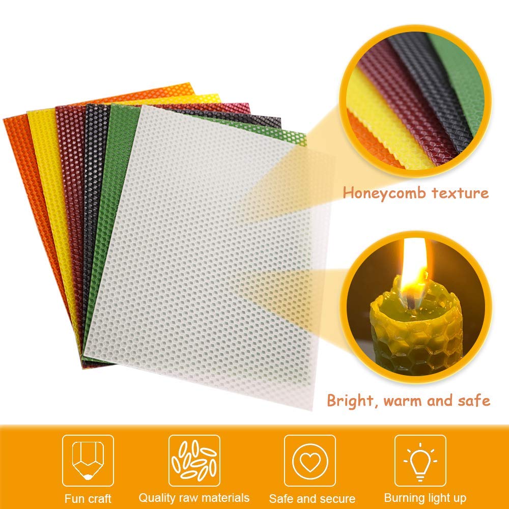**Tafuero Beeswax Honeycomb Candle Sheets - 12pcs Natural Candle Making Kit (10