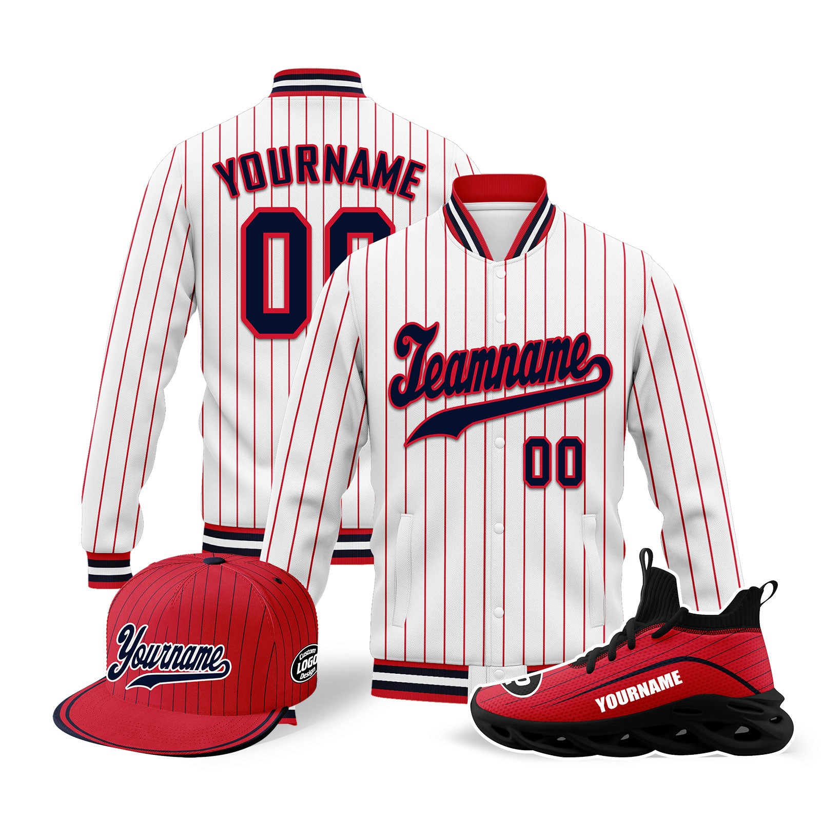 Custom Jacket, MaxSoul Shoes & Hat Combo - Personalized Outfit Set for Men & Women | Perfect for Casual Wear, Street Fashion & Gift Giving | D020239-22