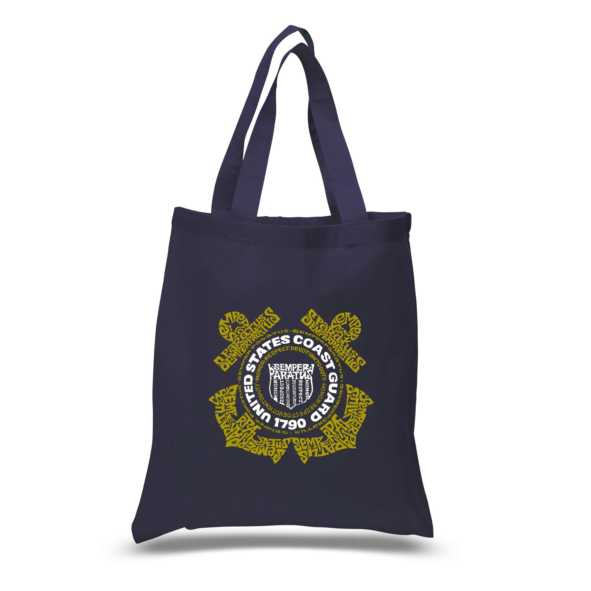 LA POP ART Small Word Art Tote Bag - Stylish Canvas Shopper for Coast Guard Fans | Perfect for Military Appreciation, Beach Trips & Everyday Use