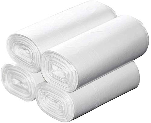 30 Liter Kitchen Trash Bags (200 Count, 4 Rolls) - 21.6 x 23.6 Inch Clear White Heavy Duty Garbage Bags for 8 Gallon Trash Cans | Perfect for Home, Office, Kitchen & Bathroom Waste Disposal