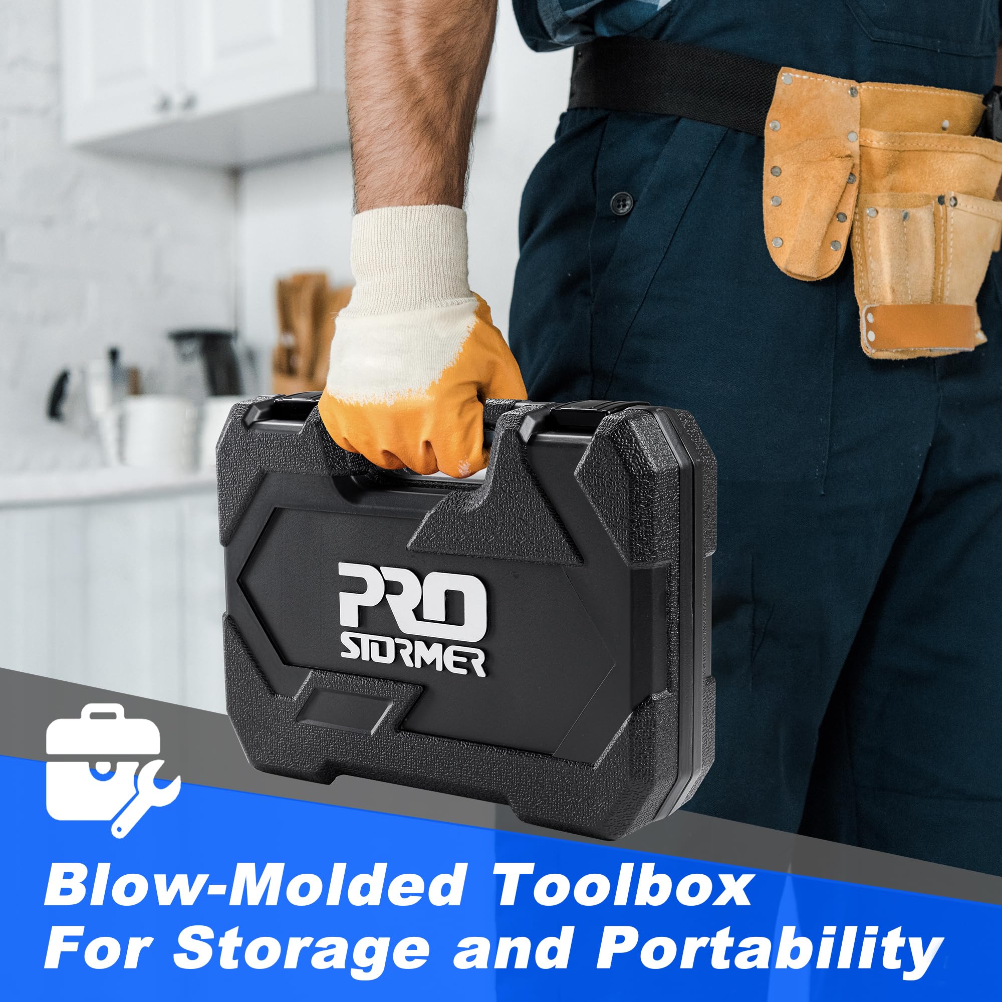 Prostormer 93-Piece Tool Kit with Toolbox - Complete Household Repair Tool Set for Homeowners & Students | Perfect for DIY Projects, Apartment Maintenance & College Dorm Essentials