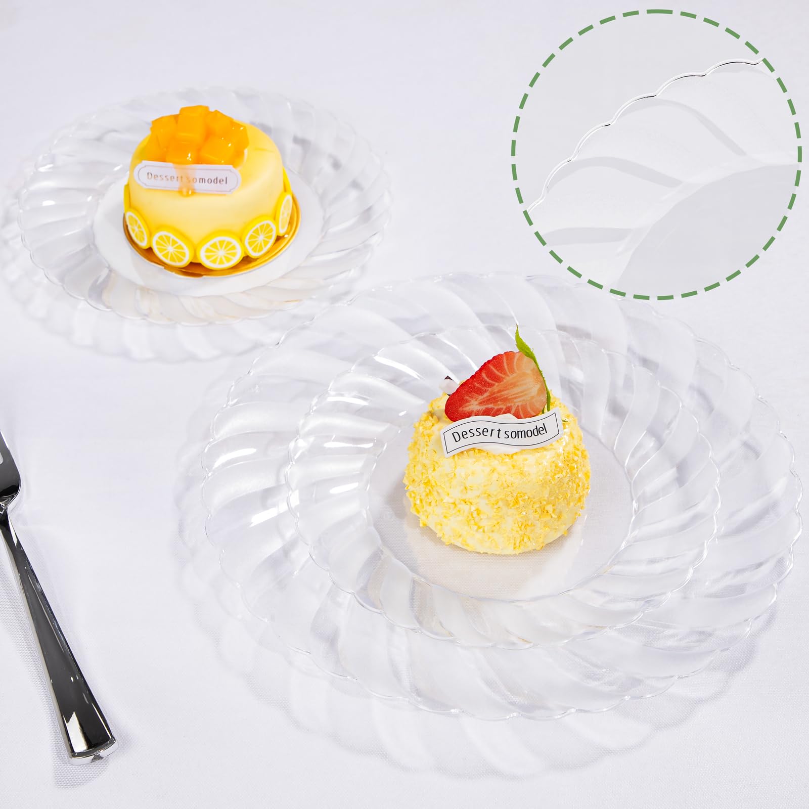 100-Pack 9 Inch Clear Plastic Plates - Durable Reusable & Washable Disposable Plates for Parties, Weddings, Travel - Premium Shatterproof Dinnerware for Birthdays, Events & Celebrations - Ideal for BBQs, Picnics & Catering Services
