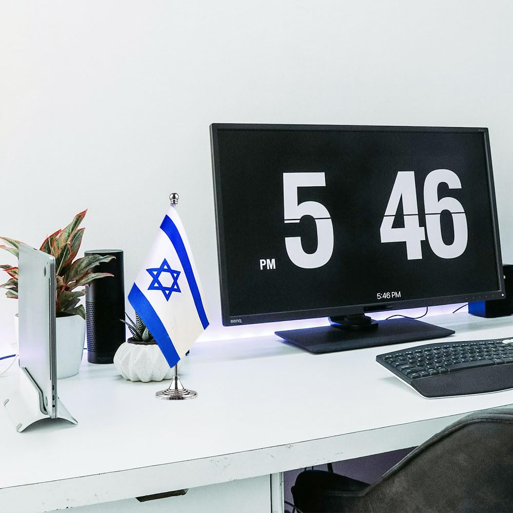 Israel Flag - 12x18 Inch Mini Israeli Desk & Table Flags for Home, Office & Party Decorations - Perfect for National Holidays, Events & Patriotic Displays