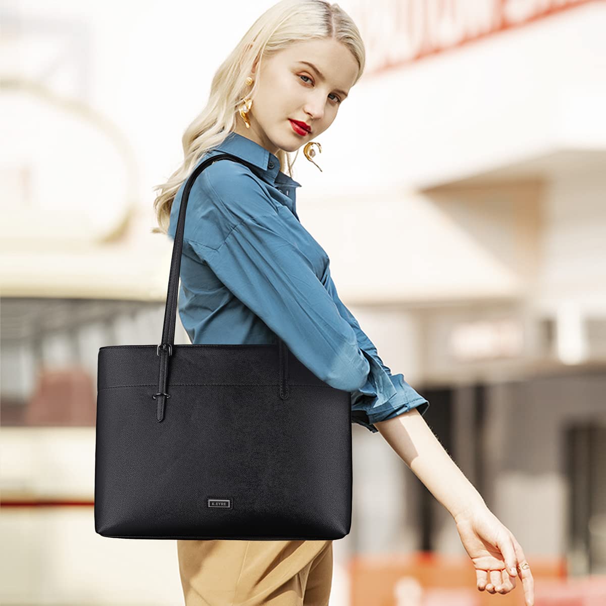 Stylish Women's Faux Leather Tote Bag - Large Capacity Shoulder Bag Purse with Wallet - Perfect for Work, Travel & Everyday Use