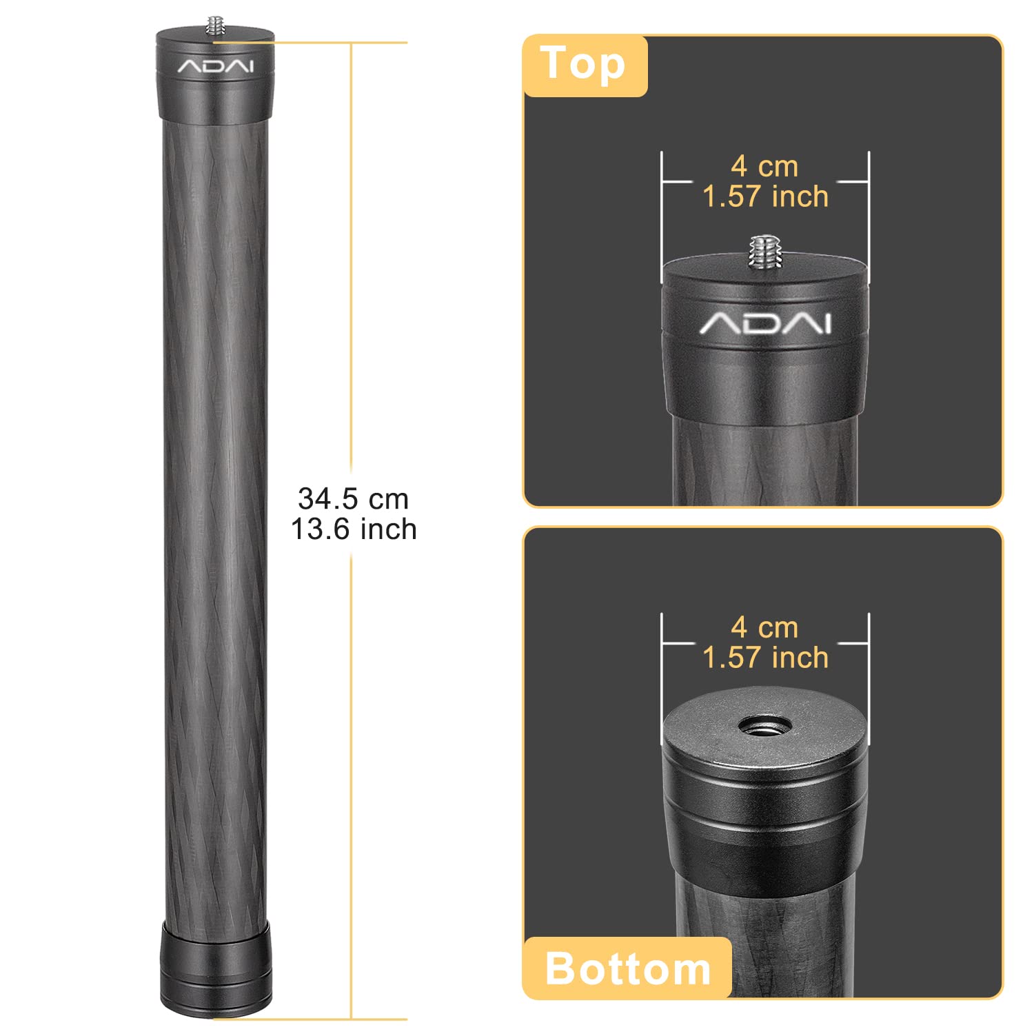 ADAI Carbon Fiber Gimbal Extension Pole with 1/4