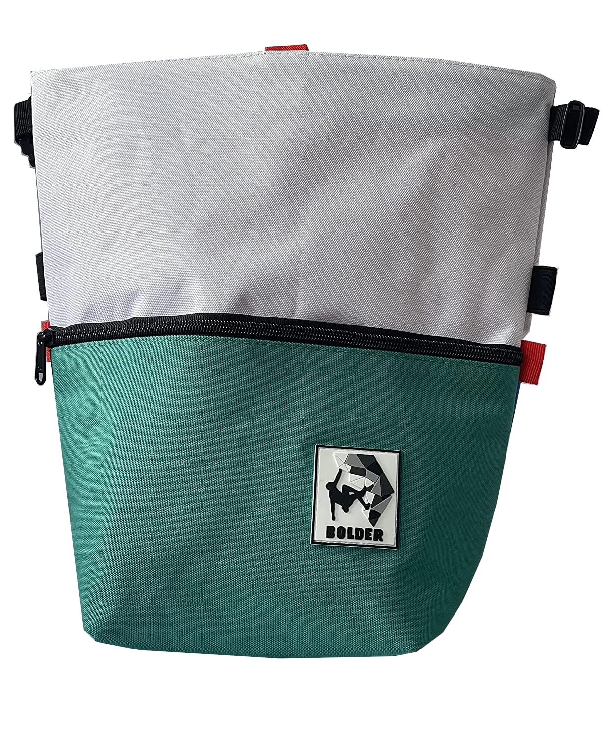 SESH Large Chalk Bucket for Rock Climbing & Bouldering - Magnetic Closure, 4 Brush Holders, 2 Mesh Side Pockets - Durable Chalk Bag for Indoor/Outdoor Climbing Gyms & Training