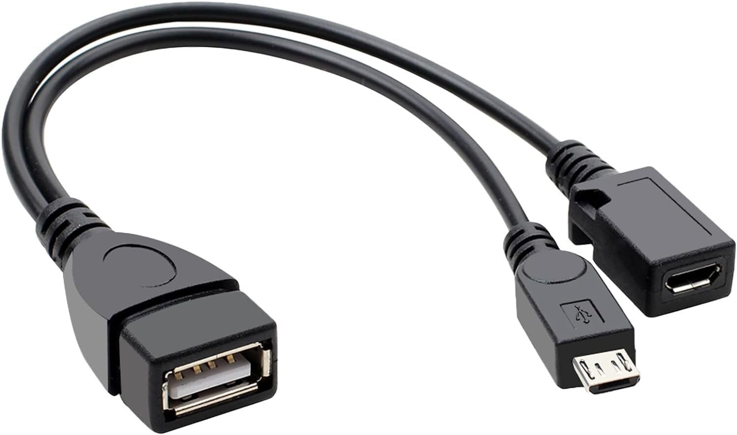 2-in-1 Micro USB OTG Adapter & Power Cable Splitter for External HDD - Compatible with Amazon Fire TV Stick 4K, Fire TV Cube - Stream & Charge Simultaneously for Seamless Entertainment