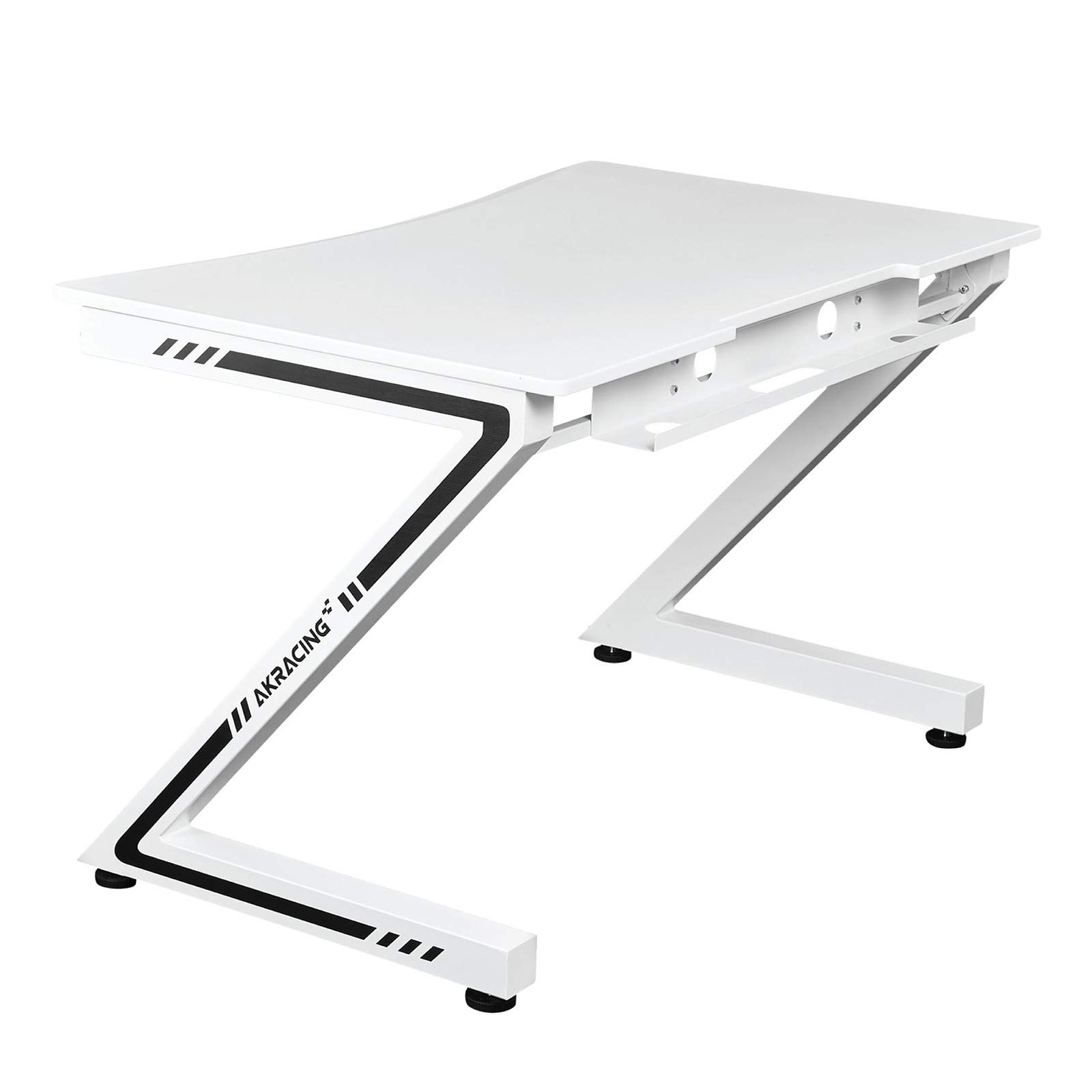AKRacing Sierra Large White Gaming Desk with Sturdy Metal Frame - Includes Cable Management & XL Gaming Mousepad for PC & Console Gamers - Perfect for Esports, Streaming & Home Office Setup (AK-Sierra)