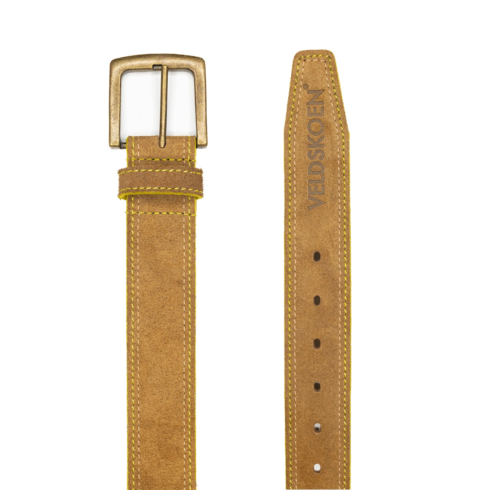 Vilakazi 40mm Genuine Leather Belt with Yellow Stitching - Stylish & Durable for Men's Casual & Business Wear