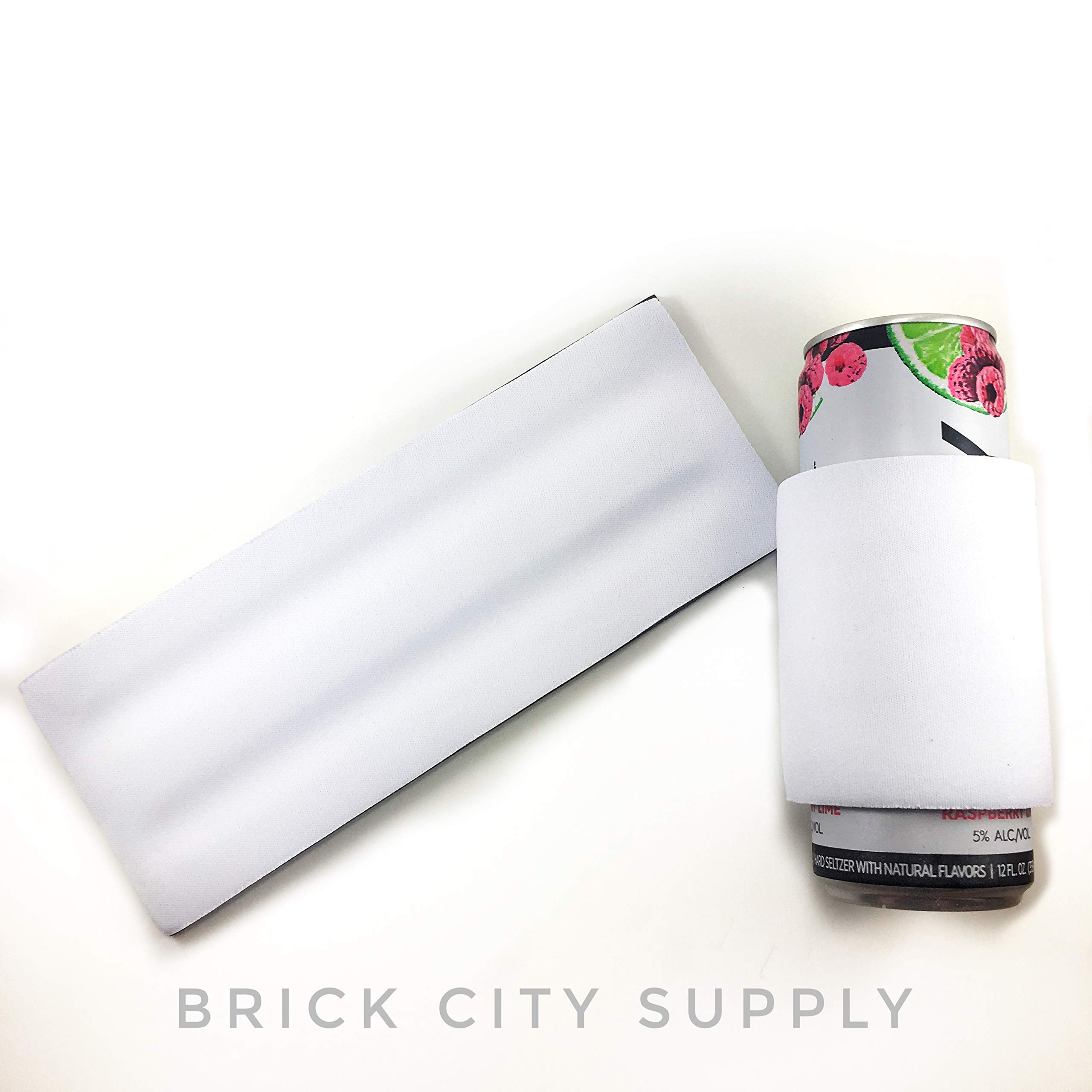 Custom White Slap Can Coolers - Bulk Sublimation or Vinyl Ready Neoprene Beer Sleeves (20 Pack) - Perfect for Parties, Tailgates, and Corporate Events