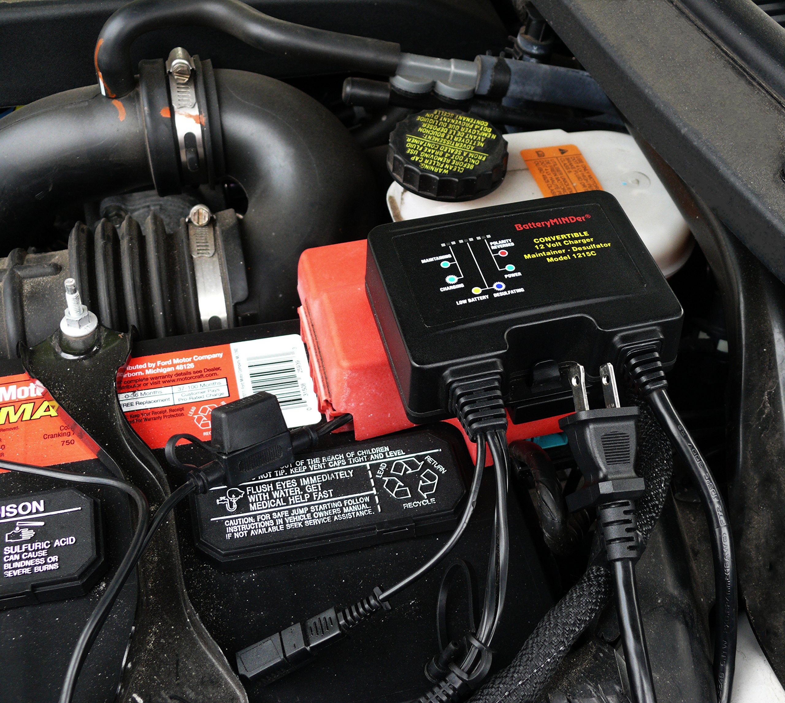 12V 1.5A Smart Battery Charger Maintainer & Desulfator - Multi-Purpose On-Board/Benchtop Charger for Car, Truck, Motorcycle, ATV, Boat, RV - Perfect for Winter Storage & Long-Term Vehicle Maintenance