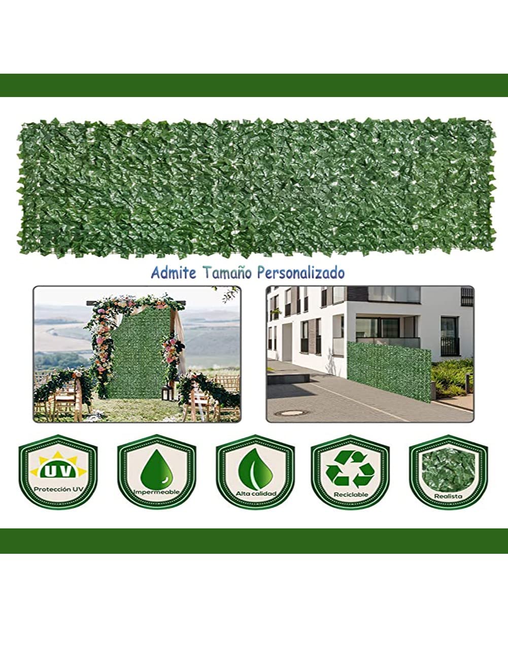 Artificial Hedge Fence Screen - 4.92x3.28ft Expandable Privacy Panel with Realistic Fake Leaves - UV Resistant Outdoor/Indoor Garden Wall Decor for Patio, Balcony & Backyard Privacy